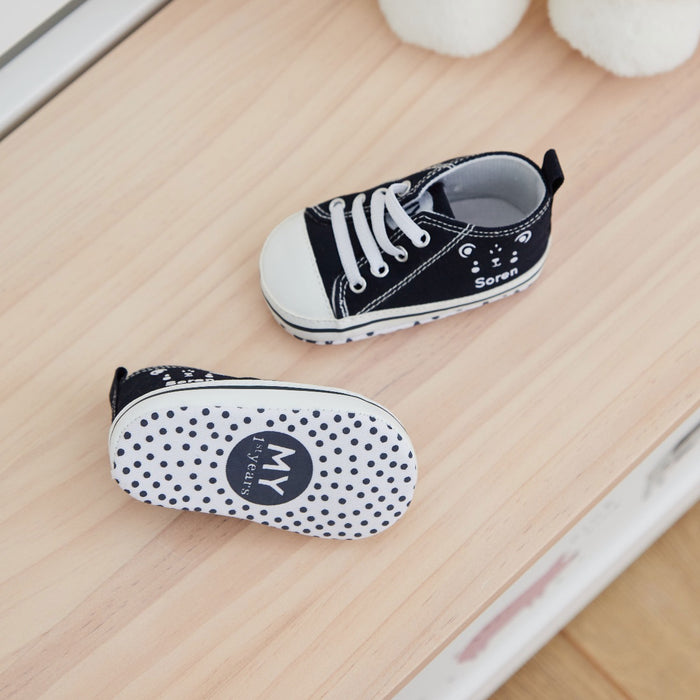 Personalised Navy Bear Design High Top Shoes
