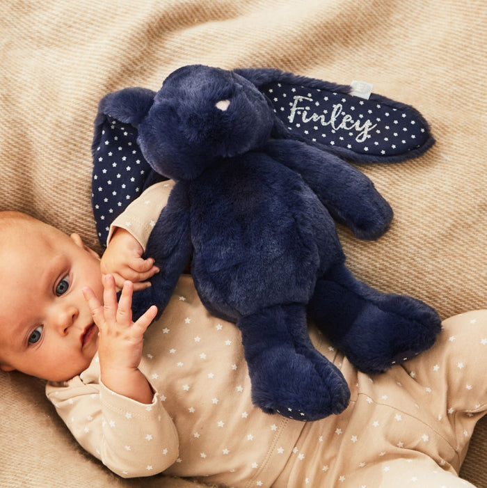 Personalised Navy Blue Bunny Soft Toy