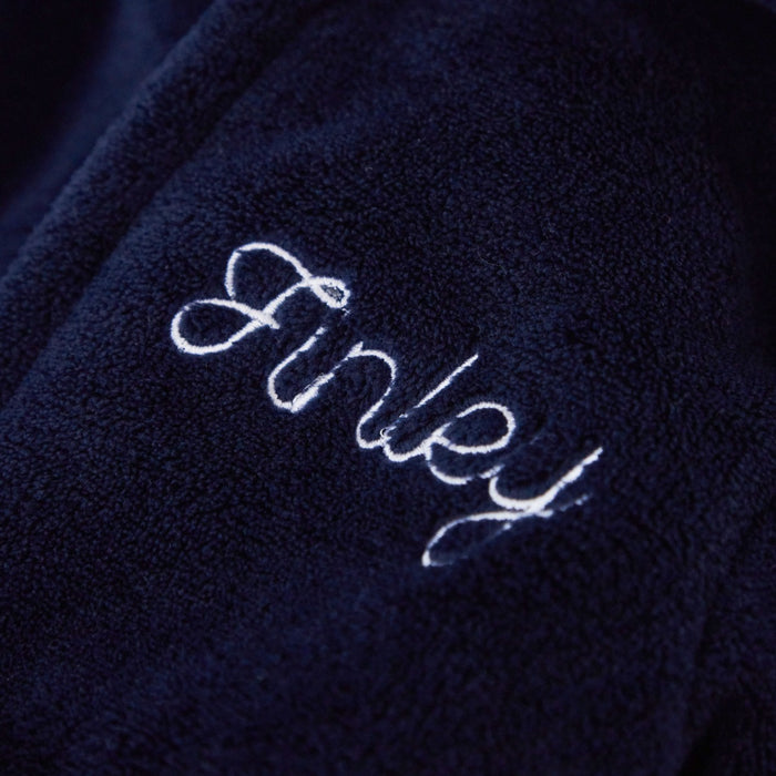 Personalised Navy Fleece Robe