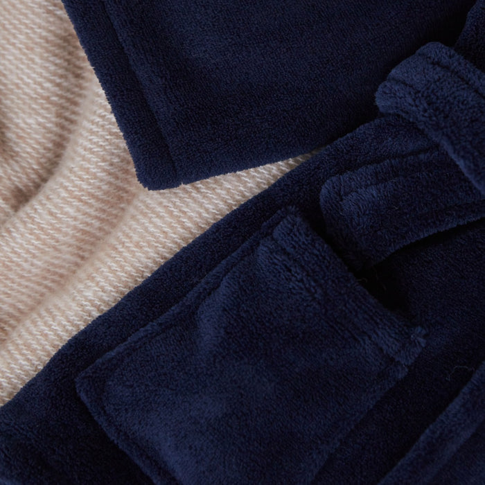 Personalised Navy Fleece Robe