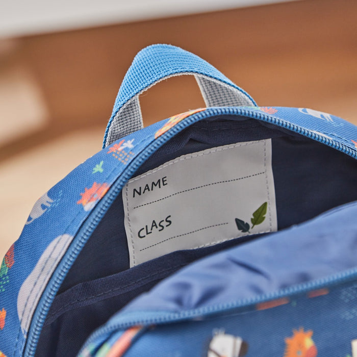 Personalised Navy Safari Print Medium Backpack