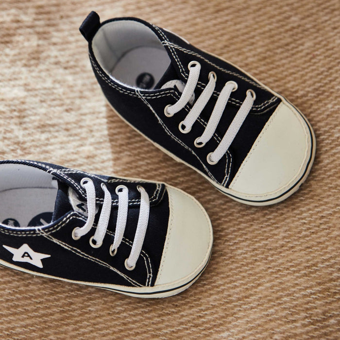 Personalised Navy Star Baby High Top Shoes