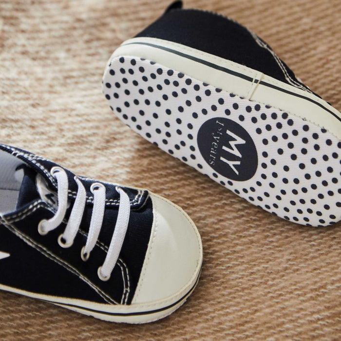 Personalised Navy Star Baby High Top Shoes