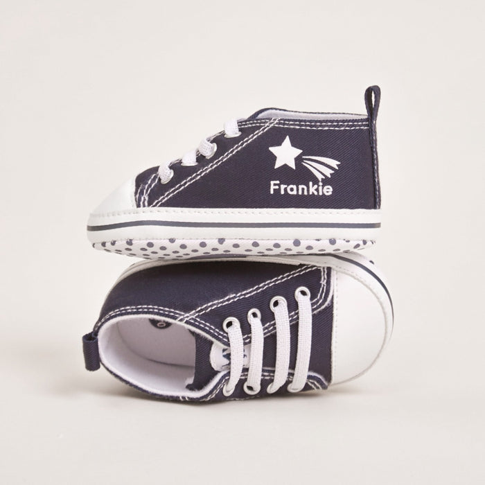 Personalised Navy Star Design High Top Shoes