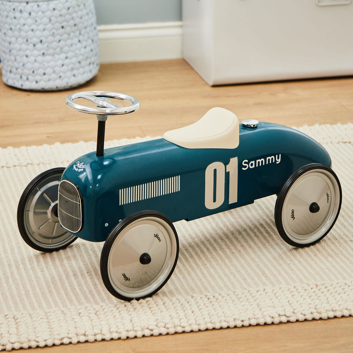 Personalised Navy Vilac Racing Ride-on Car