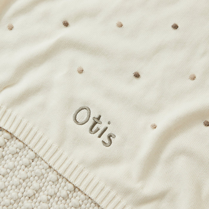 Personalised Neutral Spot Bobble Blanket