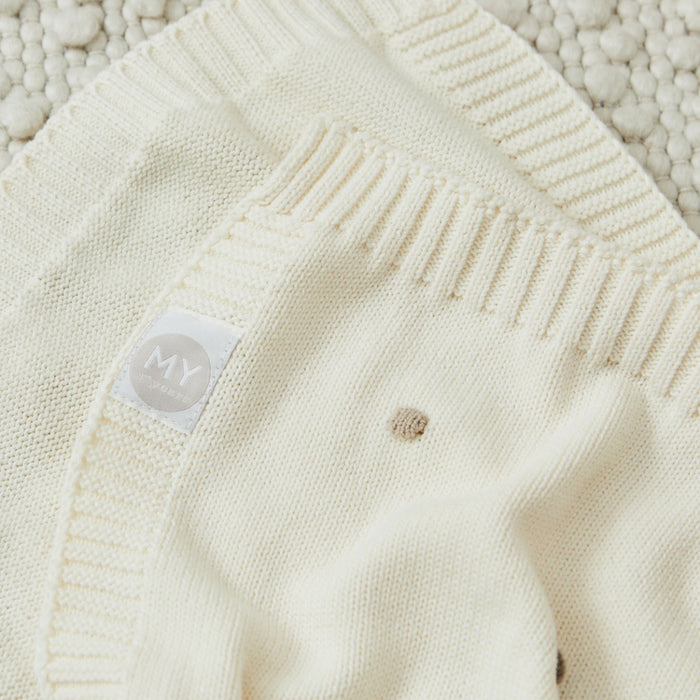 Personalised Neutral Spot Bobble Blanket