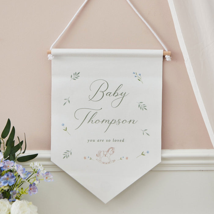 Personalised New Baby Wall Hanging Decoration by Made Yours