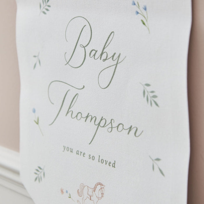 Personalised New Baby Wall Hanging Decoration by Made Yours