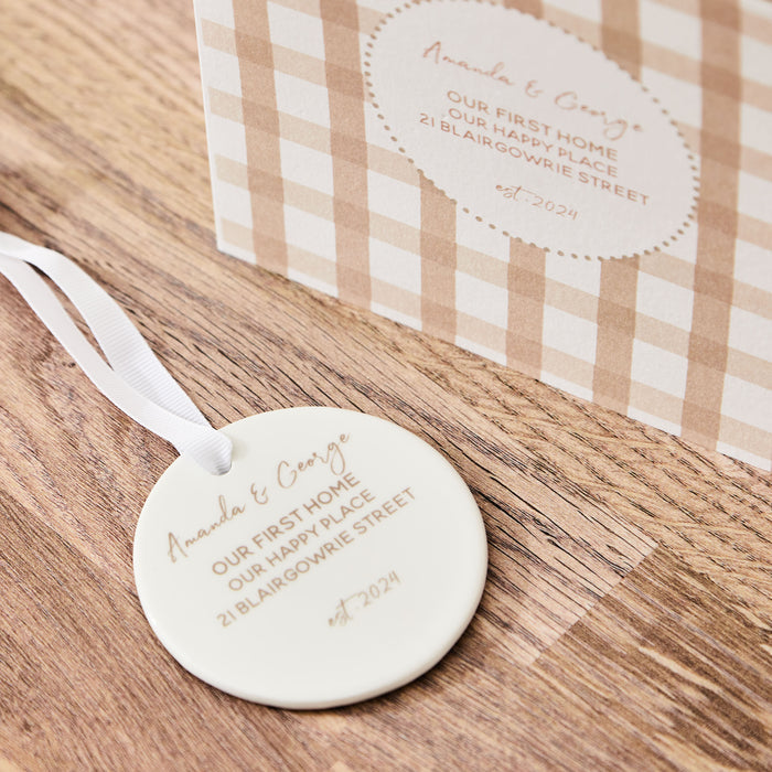 Personalised New Home Ceramic Decoration