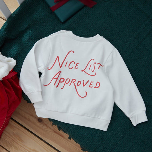 Personalised Nice List Approved Ecru Sweatshirt
