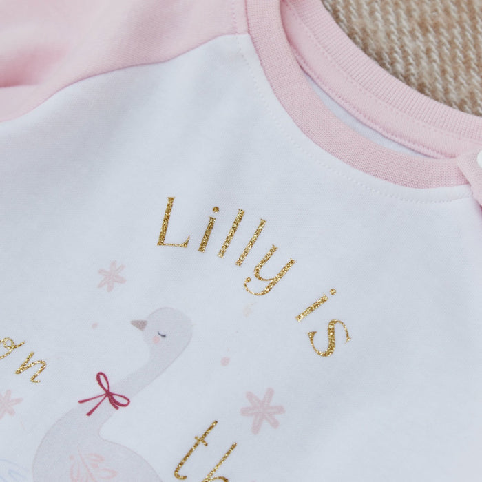 Personalised Nice List Bow Jersey Pyjamas