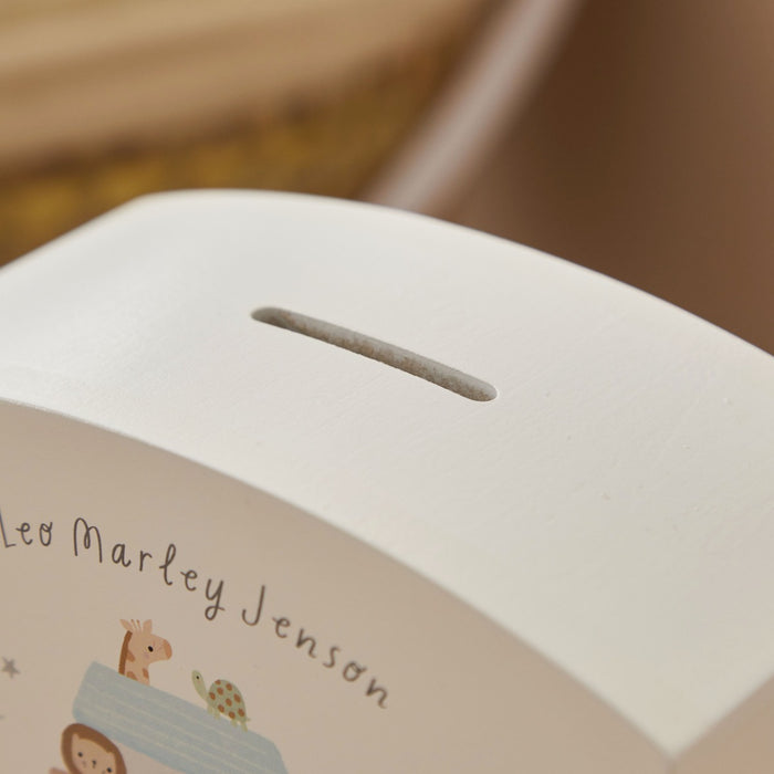 Personalised Noah's Ark Christening Money Box FSC®