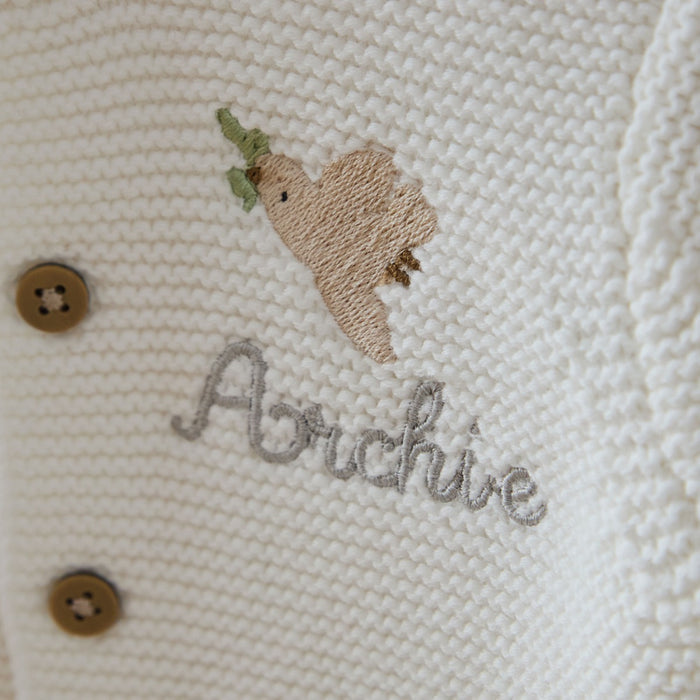 Personalised Noah's Ark Christening White Lightweight Cardigan