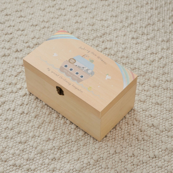 Personalised Noah's Ark Wooden Keepsake Box FSC®