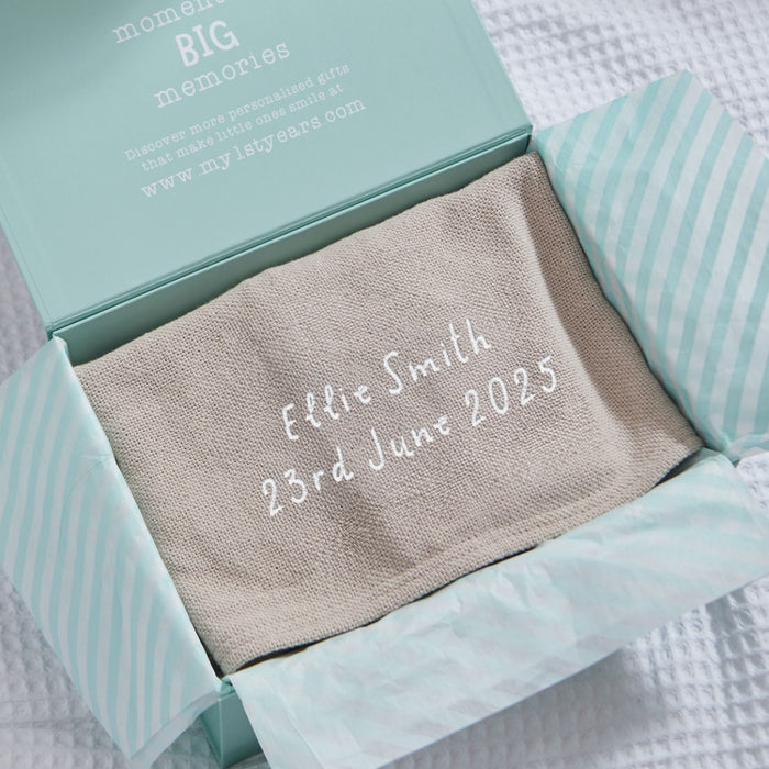 Personalised Oatmeal Cellular Blanket