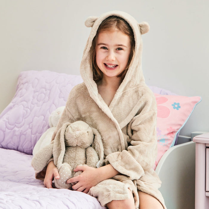 Personalised Oatmeal Fleece Robe With Ears