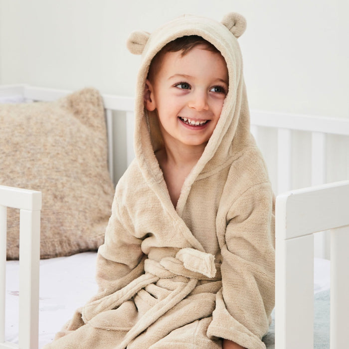 Personalised Oatmeal Fleece Robe With Ears
