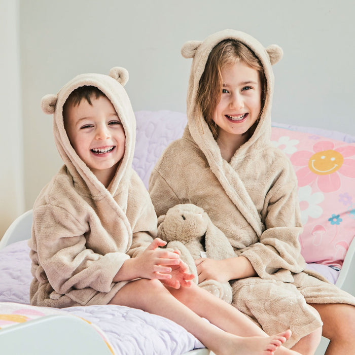 Personalised Oatmeal Fleece Robe With Ears