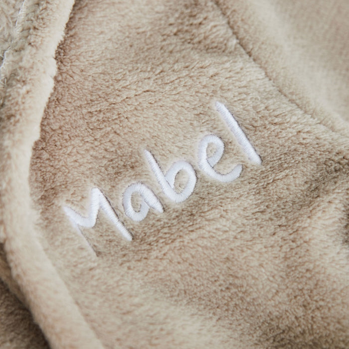 Personalised Oatmeal Fleece Robe With Ears