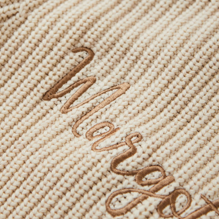 Personalised Oatmeal Knitted Cardigan