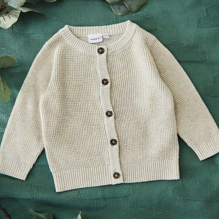 Personalised Oatmeal My 1st Christmas Cardigan by Name It