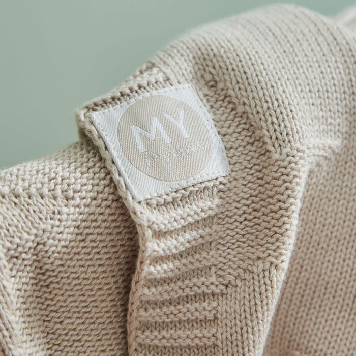 Personalised Oatmeal Star Jacquard Baby Blanket