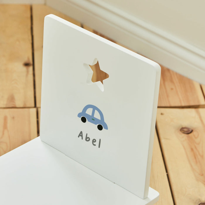 Personalised On The Move Blue Wooden Star Chair