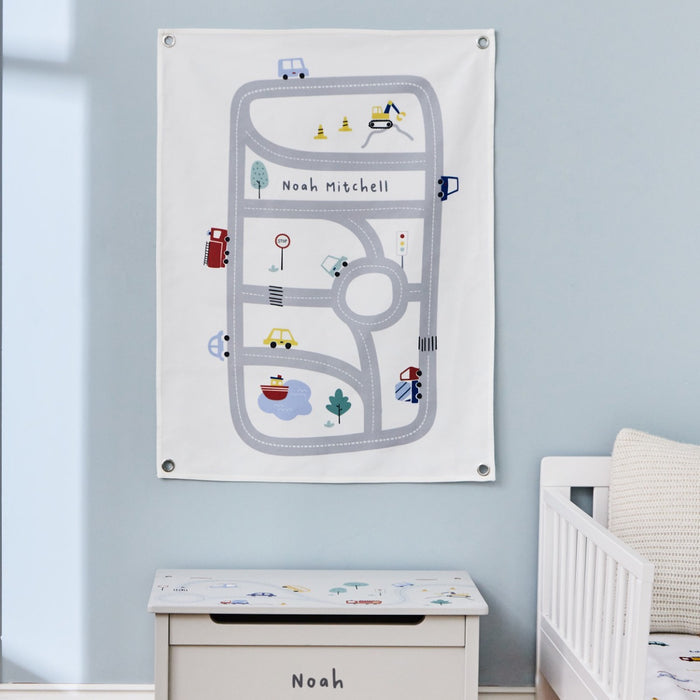 Personalised On The Move Large Grey Wall Hanging