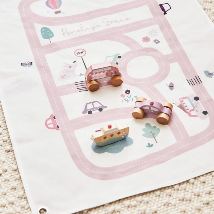 Personalised On The Move Large Pink Grey Wall Hanging