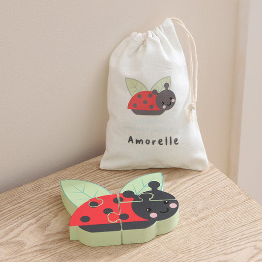 Personalised Orange Tree Toys Ladybird Wooden Puzzle
