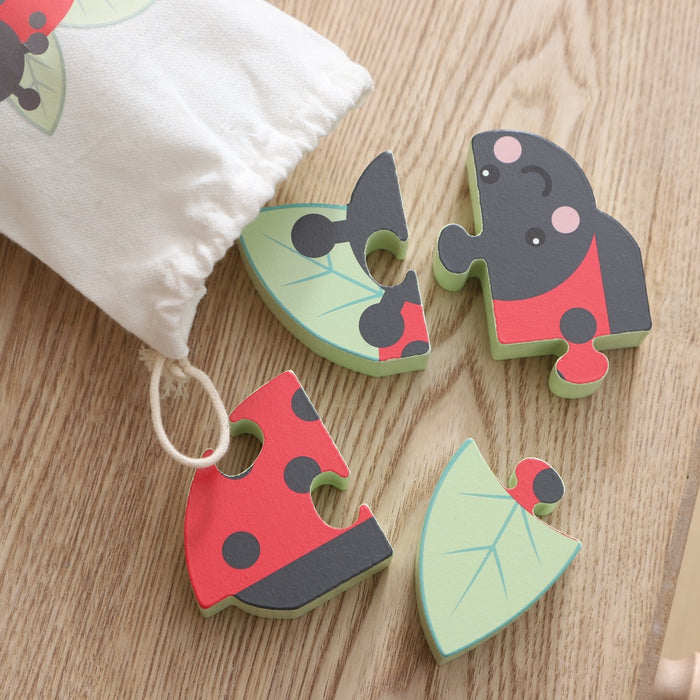 Personalised Orange Tree Toys Ladybird Wooden Puzzle