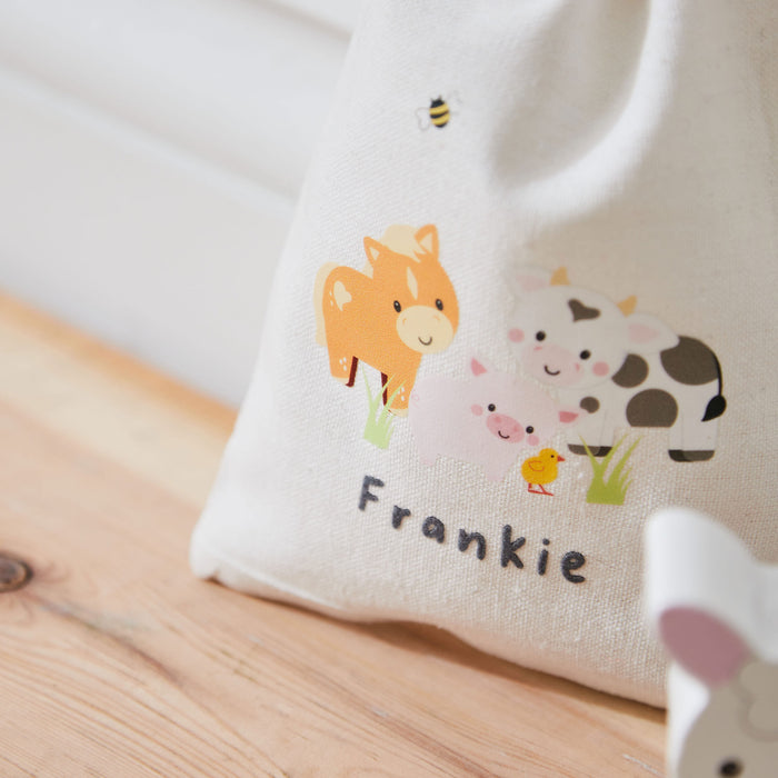 Personalised Orange Tree Toys Wooden Push-Along Sheep Toy