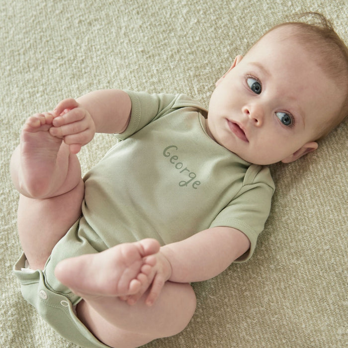 Personalised Organic Cotton Sage Bodysuit