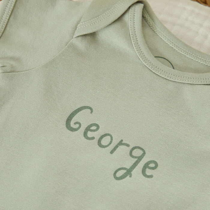 Personalised Organic Cotton Sage Bodysuit