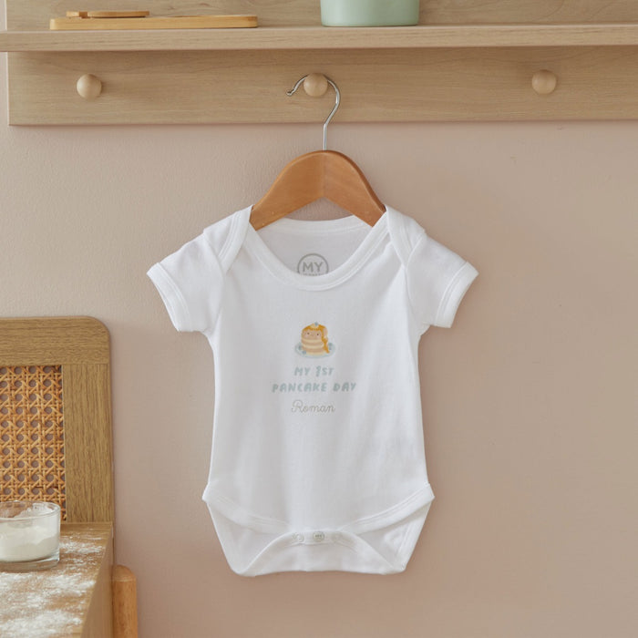 Personalised Our 1st Pancake Day White Bodysuit