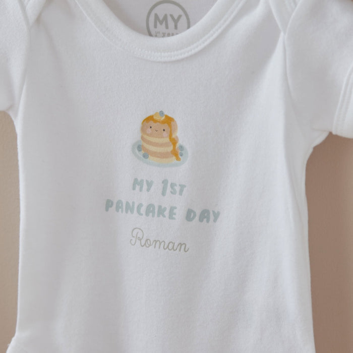 Personalised Our 1st Pancake Day White Bodysuit