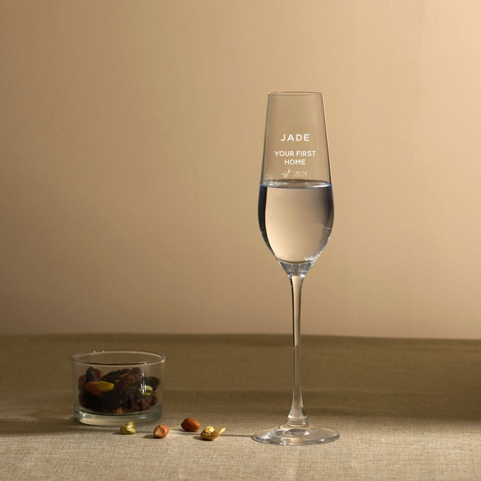 Personalised Our First Home Champagne Flute Set