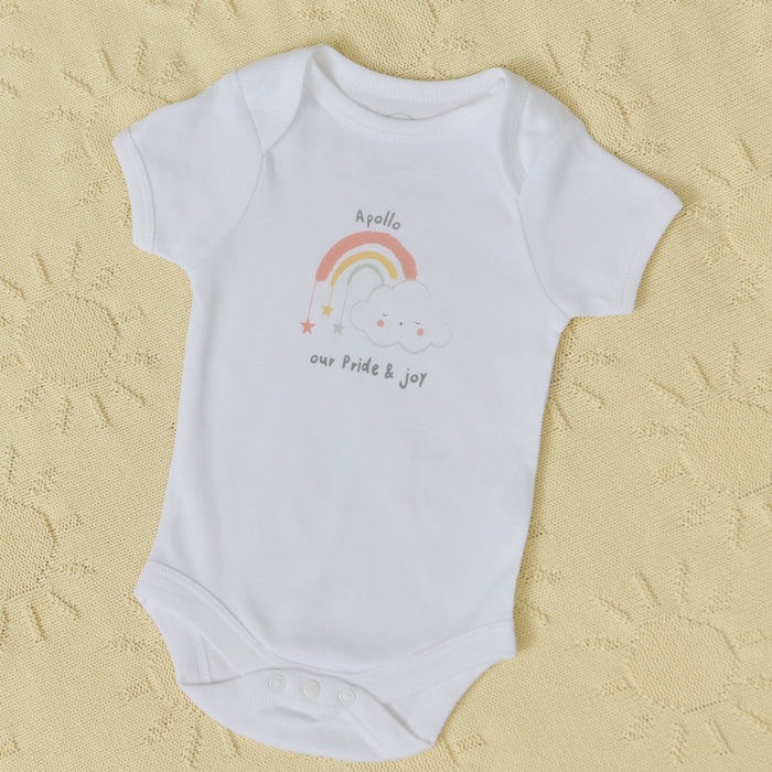 Personalised Our Pride and Joy White Bodysuit