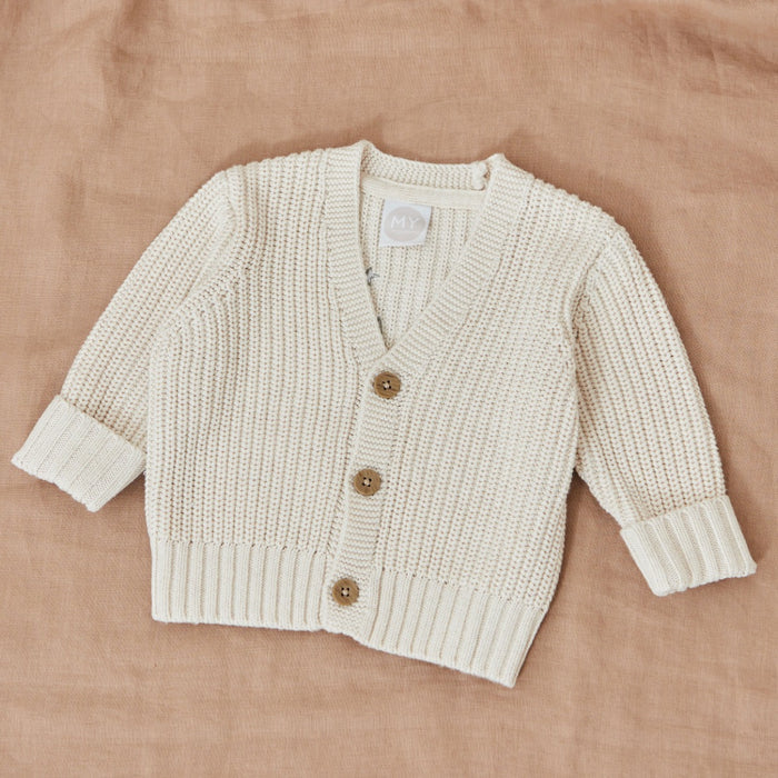 Personalised Our Tiny Blessing Christening Oatmeal Cardigan