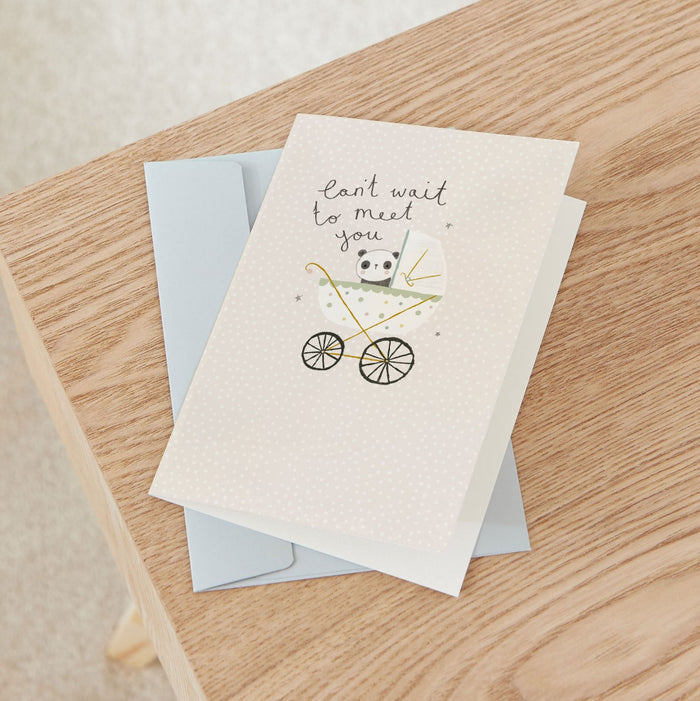 Personalised Panda Design New Baby Greetings Card