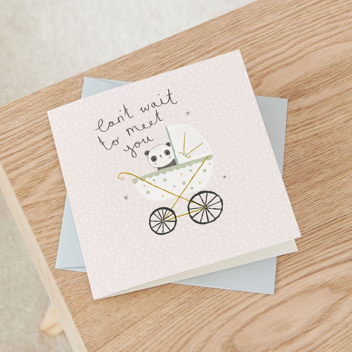 Personalised Panda New Baby Greetings Card