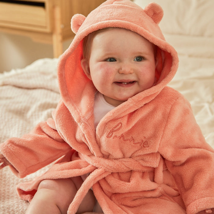 Personalised Peach Sorbet Fleece Robe