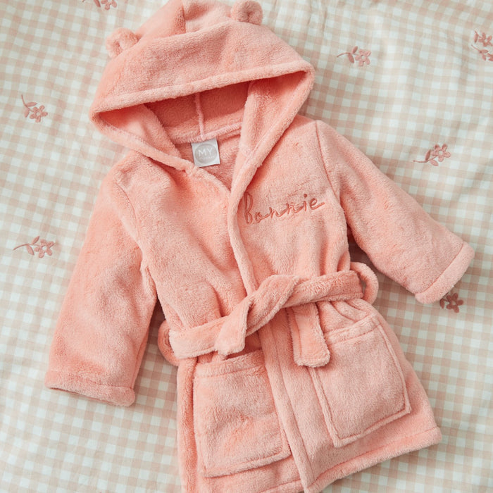Personalised Peach Sorbet Fleece Robe