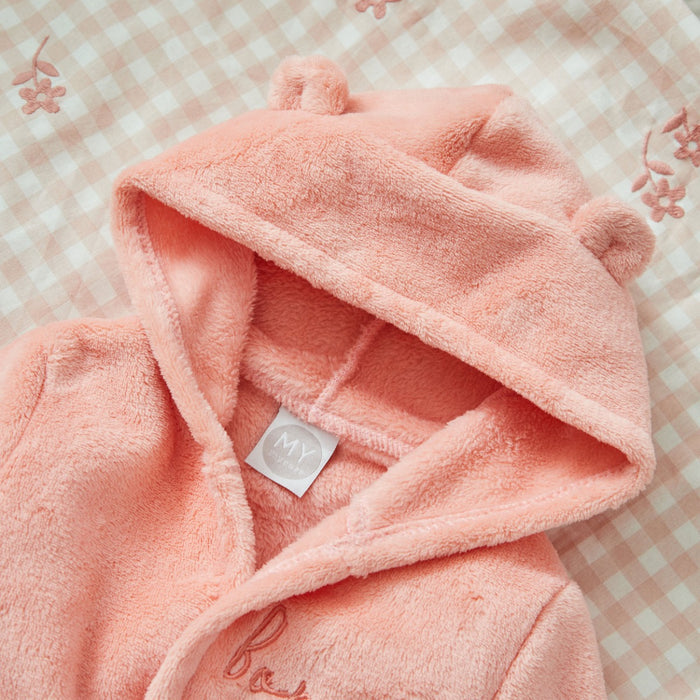 Personalised Peach Sorbet Fleece Robe