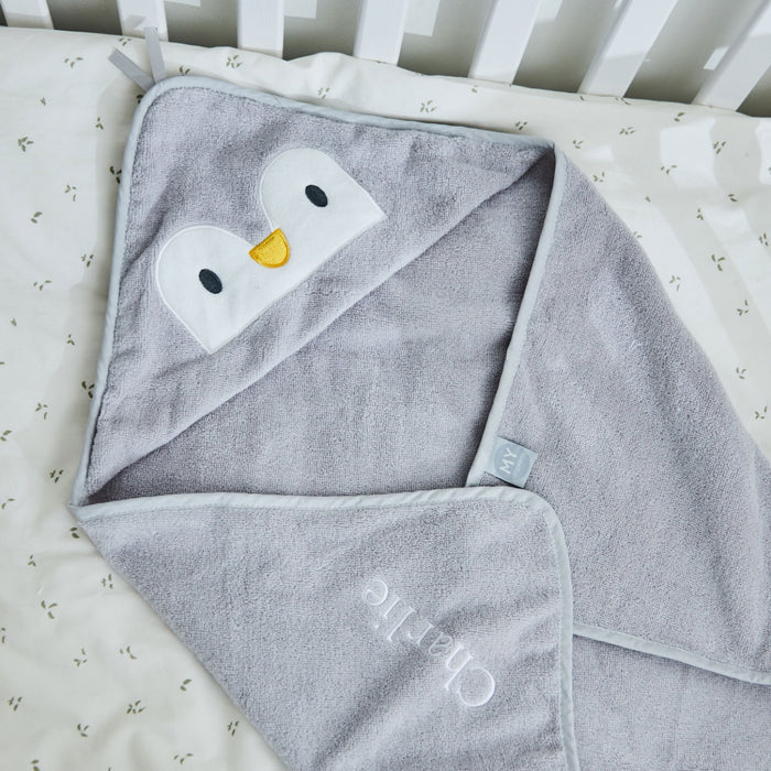 Personalised Penguin Small Hooded Towel
