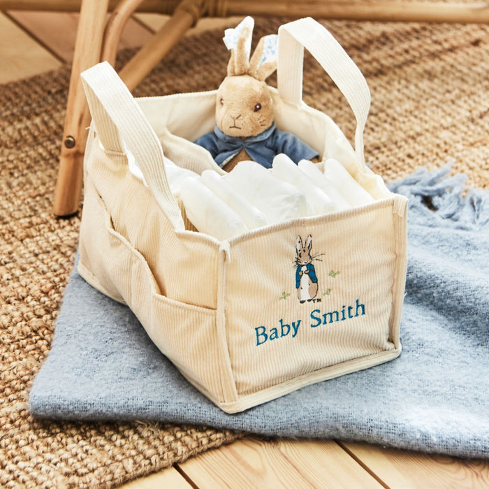 Personalised Peter Rabbit™ Cord Nappy Caddy