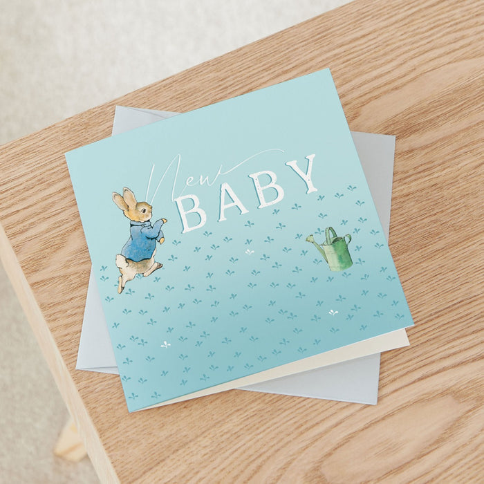 Personalised Peter Rabbit™ New Baby Greetings Card