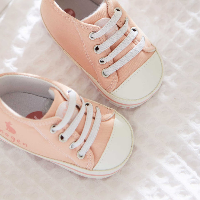 Personalised Pink Bunny Baby High Top Shoes