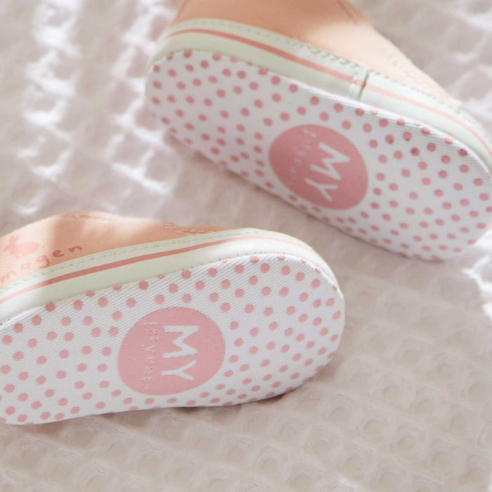 Personalised Pink Bunny Baby High Top Shoes